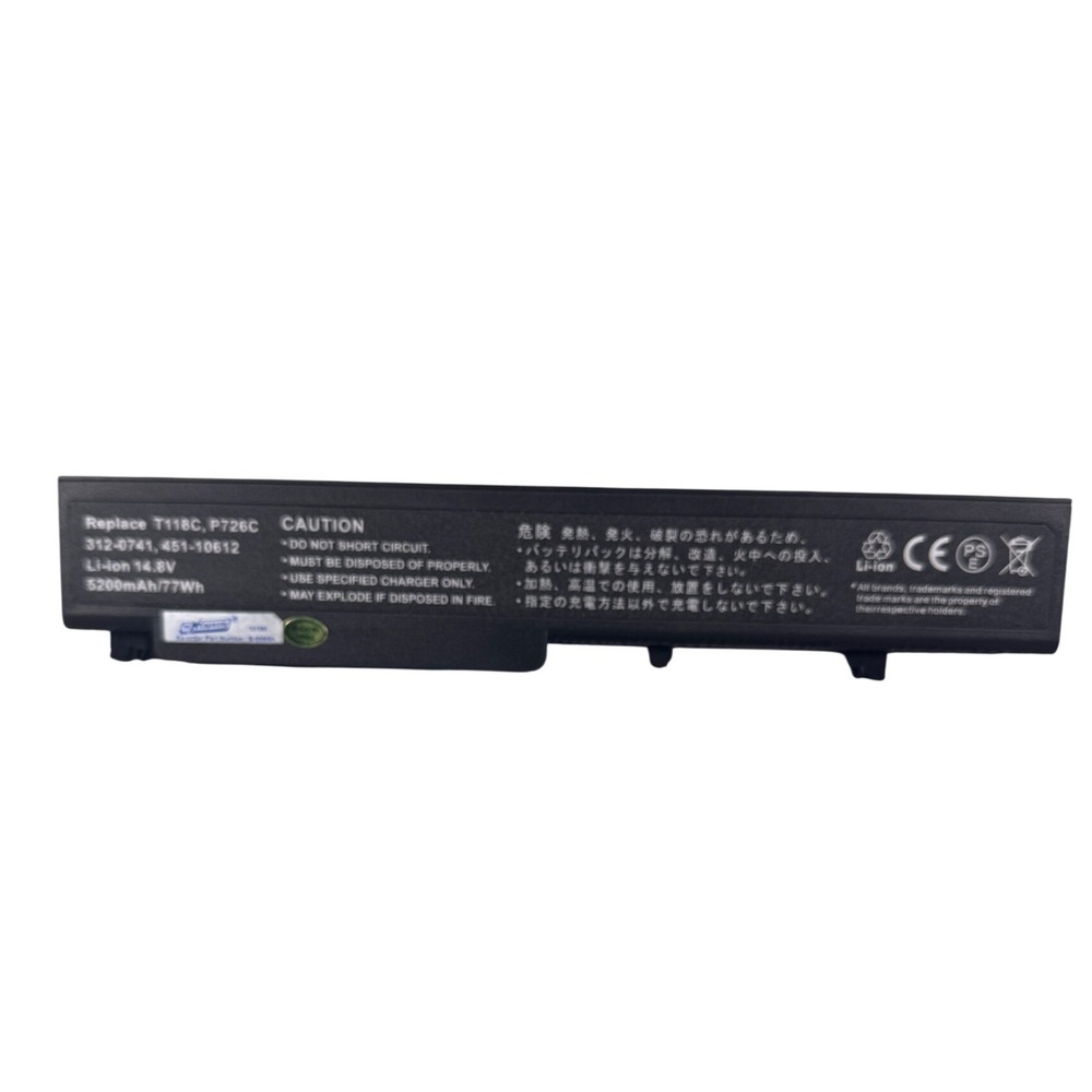 Replacement Laptop Battery T118C P726C‎ 1 451-10612 Li-ion 14.8V 5200mAh 77Wh